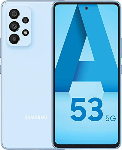 Samsung Galaxy A53 5G, Téléphone Mobile 128 GO Bleu, Smartphone Android, Carte SIM Non Incluse, Version FR