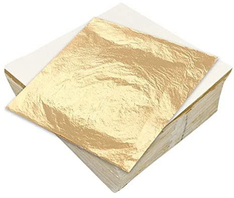 WEIESCIE Fogli Foglia Oro, 14x14cm 100 pezzi di Lamina d'oro per Doratura, Progetti di Artigianato, Mobili, Decorazioni per la Casa
