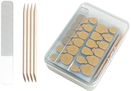 Sun&Beam Nails Tampons Adhésifs Double Face pour Faux Ongles, Tampons Auto-adhésifs Imperméables, Écologiques, Adhérence 25 Feuilles(Taille standard 600 pièces avec boîte à outils)