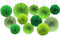 12 Stück Grün Seidenpapier Pompons und Hängende Papierfächer Set,Papier Seidenpompons und Papier Fächer für Party Deko,St. patrick's day Deko