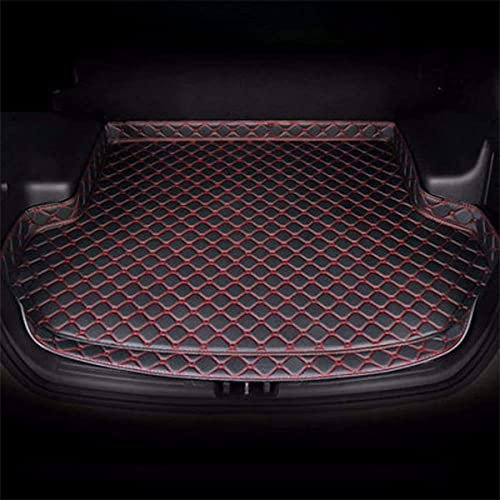 ELOKO Auto Leder Kofferraummatten für BMW 4er Gran Coupe/Series-4 M4 / i4 | 420i 420d 430i, Cargo Teppich Kratzfest rutschfest Kofferraum Schutzmatten Zubehör,Black-red-1