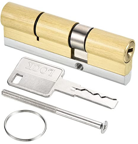 PATIKIL 32.5/57.5 (90mm Globale) Européen Double Serrure Cylindre, Porte Cylindre Serrure avec 8 Clés pour Bois Portes, Aluminium Portes
