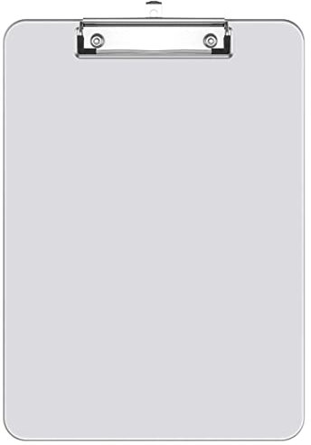 Hnogri Plastic Clipboards, Clear Clip Board Standard A4 Letter Size for Classroom, Students, Office Supply, with Low Profile Clip, Size 12.5 x 9 in