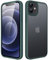 JETech Cover Opaca per iPhone 12/12 Pro 6,1 Pollici, Protezione Anticaduta Antiurto di Grado Militare, Custodia Posteriore Glassata Traslucida, Anti-Impronte (Verde Scuro)