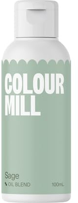 Colour Mill Oil Blend Lebensmittelfarbe Ölbasis, Sage, 100 ml | Hochkonzentriert, Leuchtende Farben, Geeignet für Buttercreme, Schokolade, Kuchenteig, Ganache und Zuckermassen