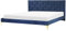 Beliani Luxuriöses Doppelbett Samtstoff blau mit Lattenrost 180 x 200 cm Limoux