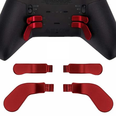 Ceozon Replacement Back Paddles 4 pcs Metal Stainless Steel Trigger Locks for Xbox One Elite Controller Series 2 Xbox One Elite Back Buttons Accessories Red