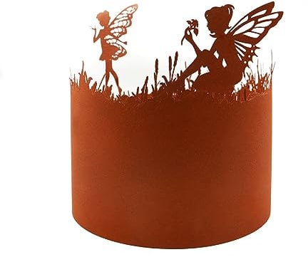 Beeteinfassung Rost Feen eine stehend eine sitzend