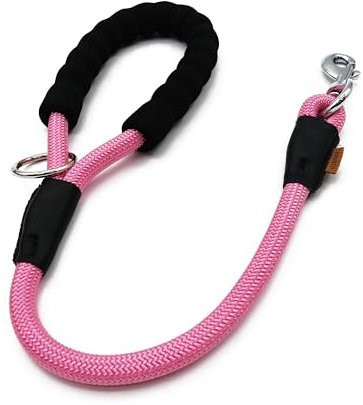 Aiminto Dog Leash, Braided Rope Traction – Walking Training Lead for Medium/Large Dogs ((1/2) - 2FT, Pink)