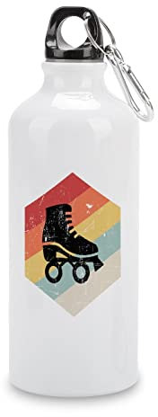 Bottiglia d'acqua sportiva vintage in alluminio con coperchio e moschettone per bicicletta, campeggio, viaggi