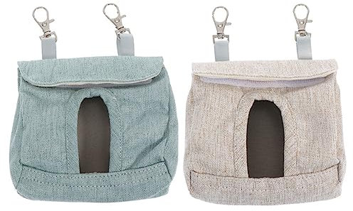 BUGUUYO 2stücke Futtertasche Für Kaninchen Und Kleintiere Praktischer Hängefutterbeutel Mit Karabinern Für Meerschweinchen Chinchilla Futteraufbewahrung Im Käfig Und Blau Mittelgroß