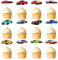 Blumomon 36Pc Sports Car Birthday Cupcake Topper Happy Birthday Cake Decoration Sports Car Themed Party Supplies Decorations