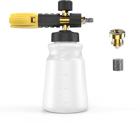 OHAYORI Snow Foam Lance, Foam Cannon 1/4” Quick Release Connect Pressure Washer, Upgraded Foam Jet Bottle Soap Dispenser with Adjustable Spray Nozzle for Car Wash, Pressure Car Wash Gun Accessory
