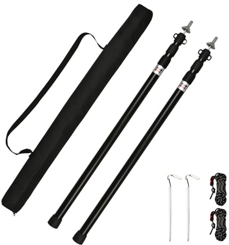 Barra Telescópica para Tiendas de Campaña, Postes de Toldos, Postes Telescópicos, Soporte de Toldo de Aluminio, 95 – 234 cm, Poste de Tienda de Camping