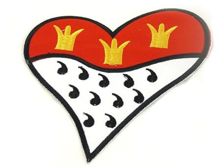 Bügelbild-Stoff, zur Veredelung, DIY (Herz Wappen 15,5x17,5cm) | Das große Herz-Wappen setzt einen deutlichen Köln-Akzent auf Shirt, Jacke, Tasche oder Kostüm.