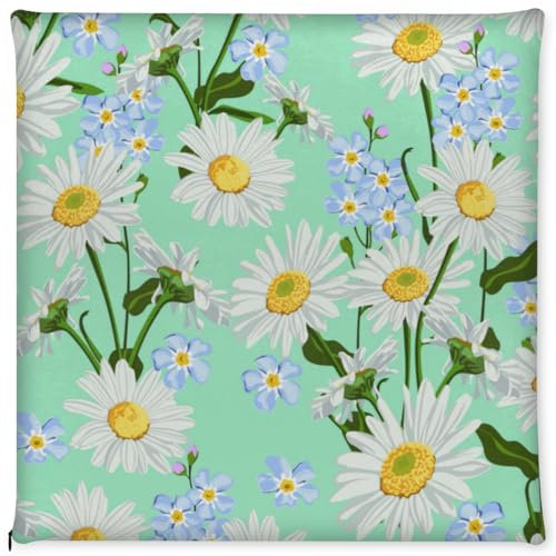 KOBLEN Sitzkissen für Küchenstuhl, Blumenmuster, Gänseblümchen-Stil, mit Schaumstoffpolsterung, bequemes Polster für Esszimmerstühle, 40,6 x 40,6 cm, 1 Stück
