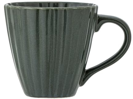 Bloomingville Latina Becher, Steingut, D8,5xH8,5 cm, 220 ml (Dunkelgrün)