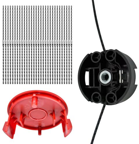 TALOEYH Bosch F016800431 Ersatz-Trimmerfaden, 37 cm x 3,5 mm Rasentrimmerfaden für Bosch AFS 23–37 Freischneider, mit F016F04839 Trimmerkopf & F016F04841 Spulenabdeckung (30 Linien + 1 Abdeckung + 1