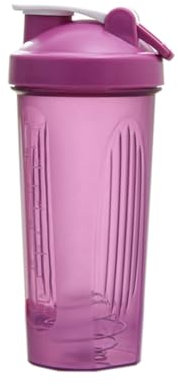 Casstad Shaker Cup Sport Portatile Mescolatore Tazza 600Ml Plastica Shakers Bottiglia Adulti Facile da Usare Viola