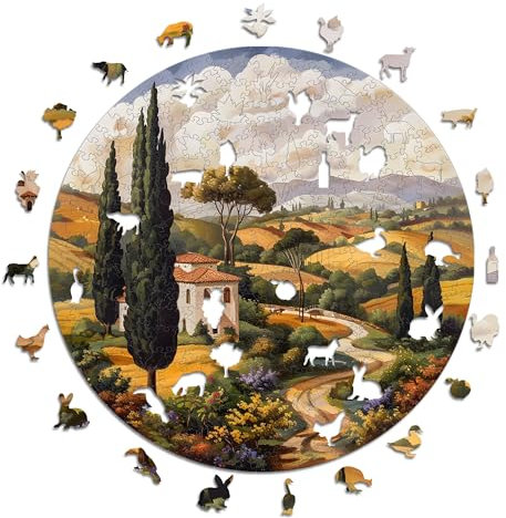 Iconic Puzzles - Tuscany, Italy, 100% sustainable wooden puzzle, Gifts for Children and Adults, size L, 600 Pieces