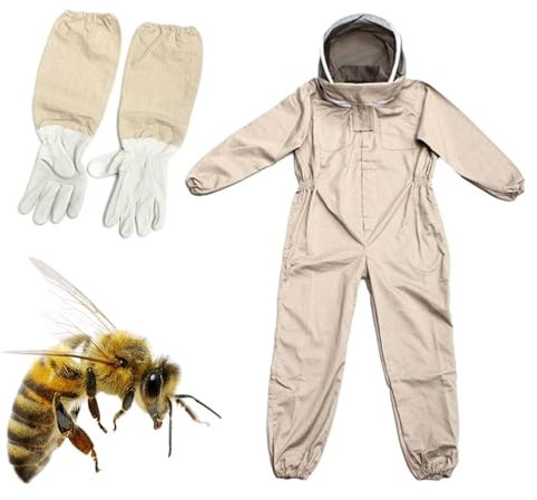 Costume da apicoltore per adulti, tuta protettiva per apicoltori professionale, resistente ai punti, con guanti per uomo e donna, taglia L/XL/2XL