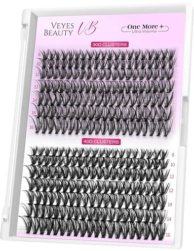 VEYESBEAUTY Cils Faux Extension Naturel Individuel Volume Russe DIY (30D40D, 8-16mm)