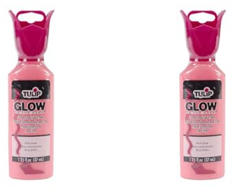 Tulip 1.25oz 3D Fabric Paint Pink Glow (Pack of 2)