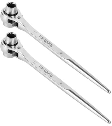 fifibang 2 piezas carraca de andamio 19 * 22 mm, llave de andamio carraca de andamio reversible derecha/izquierda, carraca de anillo llave de carraca (19 * 22 mm)