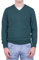 Marenza Scollo V Uomo Manica Lunga Misto Cashmere Seta Made in Italy (M, Verde Bottiglia)
