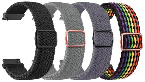 KUBFDL Nylon Uhrenarmband 20mm 22mm Armband für Damen Herren Elastisches Smartwatches Ersatzarmband Verstellbares Schnellverschluss Sport Uhrenarmbänder, Uhren Ersatzband