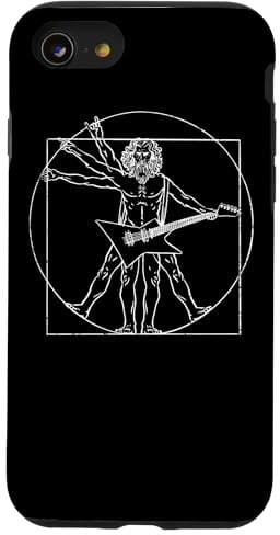 Black Metal & Hard Rock I Vitruvianischer Mensch Gitarrist Hülle für iPhone SE (2020) / 7 / 8
