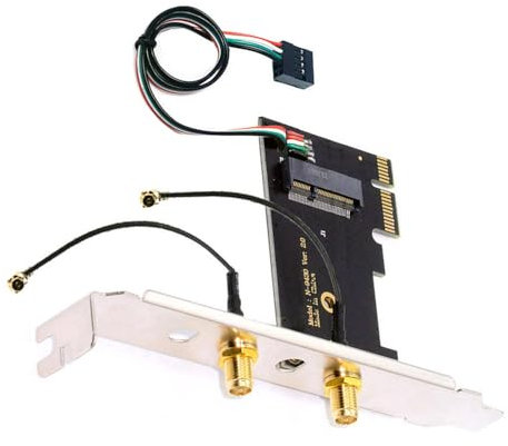 cablecc Karte Wireless NGFF A/E-Key WiFi Karte zu PCI-E Express 1x Adapter für WLAN Wifi6 Wifi7 Bluetooth (PCIE zu A+E)