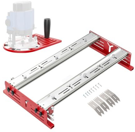 Router Sled Kit Woodworking Limit Clamp Set with Trimming Router Base Aluminum Alloy Wood Board Fixing Clamp Fastening Positioning Plate Tool for Accurate Positioning