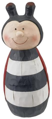 itsisa Zaunhocker Marienkäfer H: 23 cm aus Terrakotta - Zaun Deko Garten, Tierfigur Pfostenhocker, Zaunfigur, Gartendeko, Metalldeko