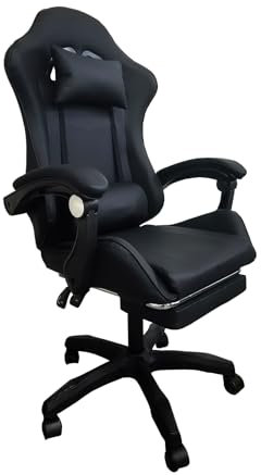 HTI living Gamingstuhl Krit Relax Drehstuhl höhenverstellbar Kippfunktion Fußstütze Schwarz