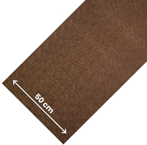 OLIVO.shop Küchenläufer, PVC, Meterware, Teppich, 50 x 130 cm, Rolle Reflex | Teppichrollen in Rattan-Optik, Mehrzweckläufer, Küche, Schublade, Regal, Platzdeckchen, rutschfest, braun