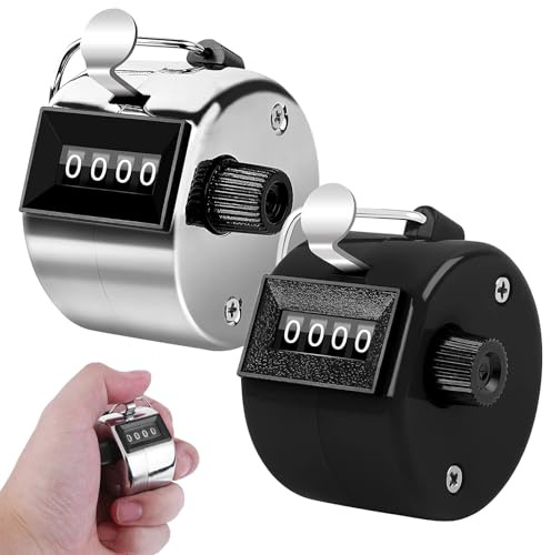 Omnikryp 2 Pezzi Contapersone Manuale, Contatore 4 Cifre, Contapersone Manuale, Durevole Counter Portatile