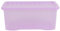Wham Crystal Plastic Storage Boxes With Lids Home Office Stackable Nestable Container Box, 45L Easy fit Underbed Protective Storage Box, 60 x 40 x 25 cm - Tint Lilac (Set of 4)