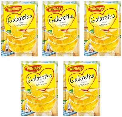 5 x Götterspeise Zitrone klar 71g Winiary Galaretka Galaretka cytrynowy smak 5 razy