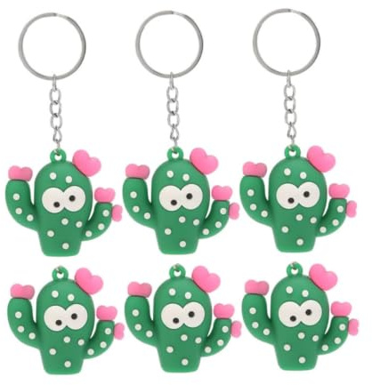 ORFOFE 6 pezzi Portachiavi Cactus e Accattivante Accessorio per Borse e per Amiche Materiale Resistente e Duraturo