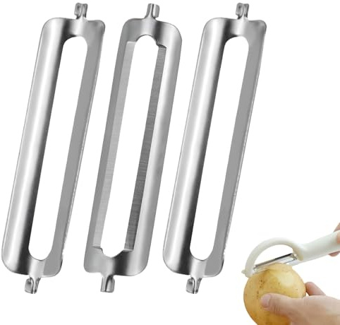 Für Tupperware Sparschäler Schäler Ersatzklingen,Kartoffelschäler,Multifunktional Gemüseschäler,Küchenersatzmesser,Turbo schäler,Praktischer Schäler für Obst und Gemüse für die heimische Küche (3 PCS)