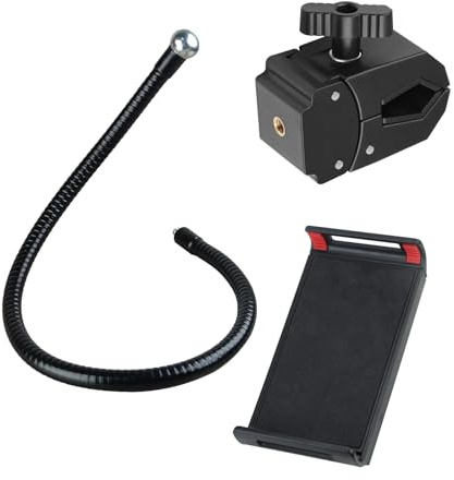 Snorvixre Regulierbarer Lazy Arm Ständer Mit 11 5-18 5-cm Tablet Klemme Und 20-50-cm Stangen Option Für Office Entertainment Streaming. Telefonständer Aus Metall Und ABS Für Live Streaming