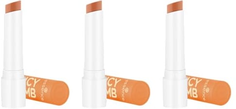 essence JUICY BOMB glossy butter balm, Lippenbalsam, Nr. 07, Braun, natürlich, glänzend, strahlend frisch, vegan, ohne Parabene, ohne Mikroplastikpartikel, Nanopartikel frei, 3er Pack (3x2.5g)