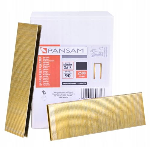 Pansam A536125 Klammern 25 mm für pneumatische Hefter Ga18 Typ 90 (1,25 x 1,00 x 5,7 mm), 2.500 Stück