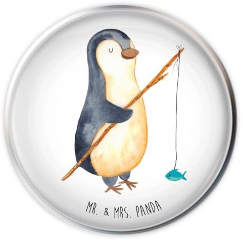 Mr. & Mrs. Panda Stöpsel Pinguin Angler - Geschenk, Waschbecken Stopfen, Abfluss-Stopfen, Urlaub, Angeln, Abflussstopfen, Angelurlaub, Ablaufgarnitur, Fischer, Angel