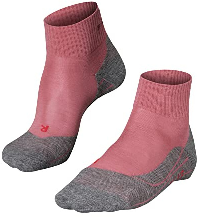 FALKE Women's TK5 Wander Short W SSO Wool Thin Anti-Blister 1 Pair Hiking Socks, Red (Mixed Berry 8215), 5.5-6.5