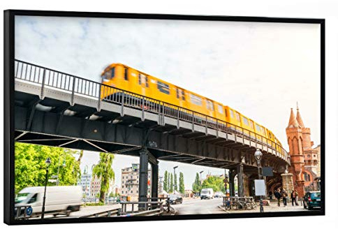 artboxONE Poster mit schwarzem Rahmen 30x20 cm Städte Berlin U-Bahn - Bild Berlin Brücke Hauptstadt