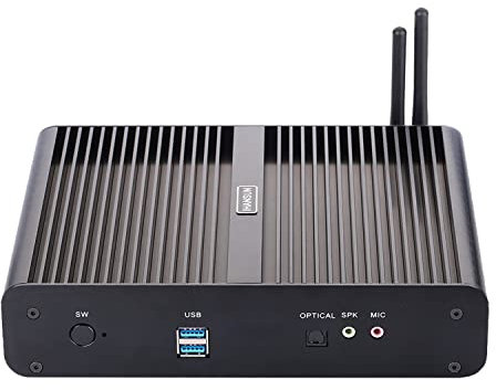 HUNSN Fanless Mini PC, Desktop Computer, HTPC, Kodi Box, I7 4500U 4510U 4650U, Windows 11 / Linux Ubuntu, BM02, Raid, 2 x HDMI, 2 x LAN, 4 x USB3.0, 4 x USB2.0, Optical, 16G RAM 512G SSD