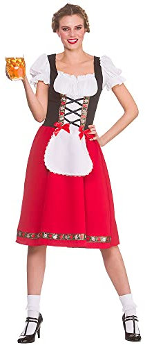 Womens Traditional Bavarian Beer Girl Fancy Dress Costume - Small (UK 10-12)