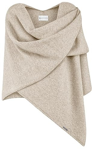 GIESSWEIN Merino Lambswool Cape - Eleganter Feinstrick Überwurf aus Lammwolle, Merinowolle Cape für Damen, XXL Umhängetuch, Poncho-Schal